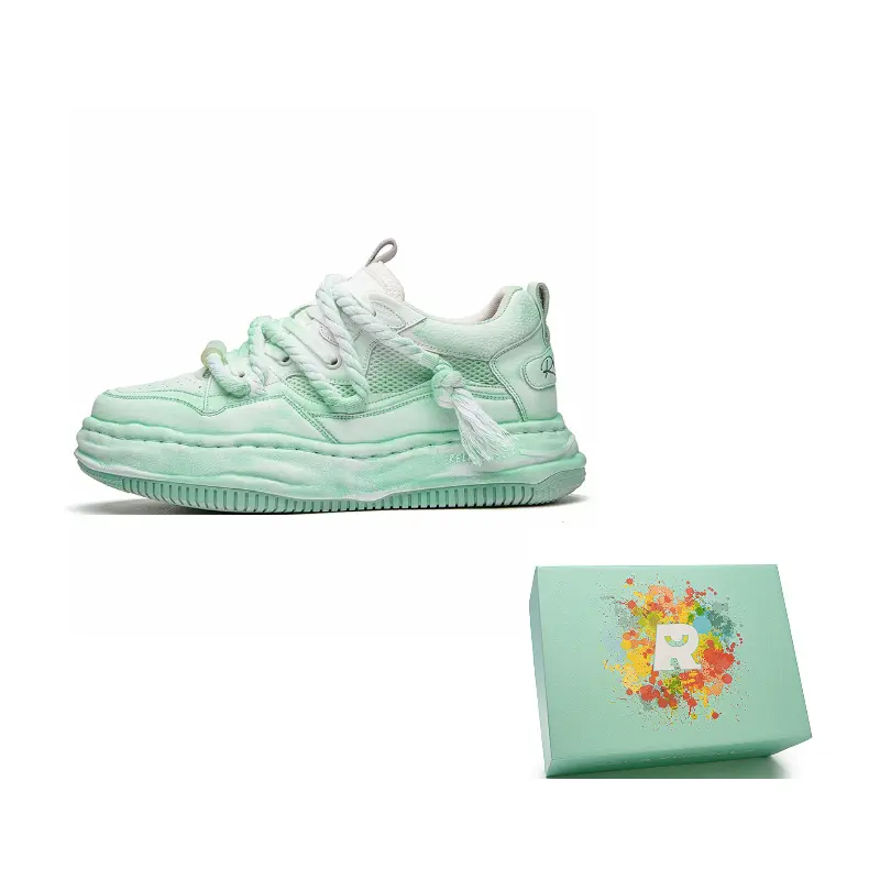 

RELAXURSELF Абразивоустойчивые противоскользящие скейтерские кеды унисекс мятного цвета [Дышащий сетчатый материал], цвет Mint Green[Breathable Mesh]