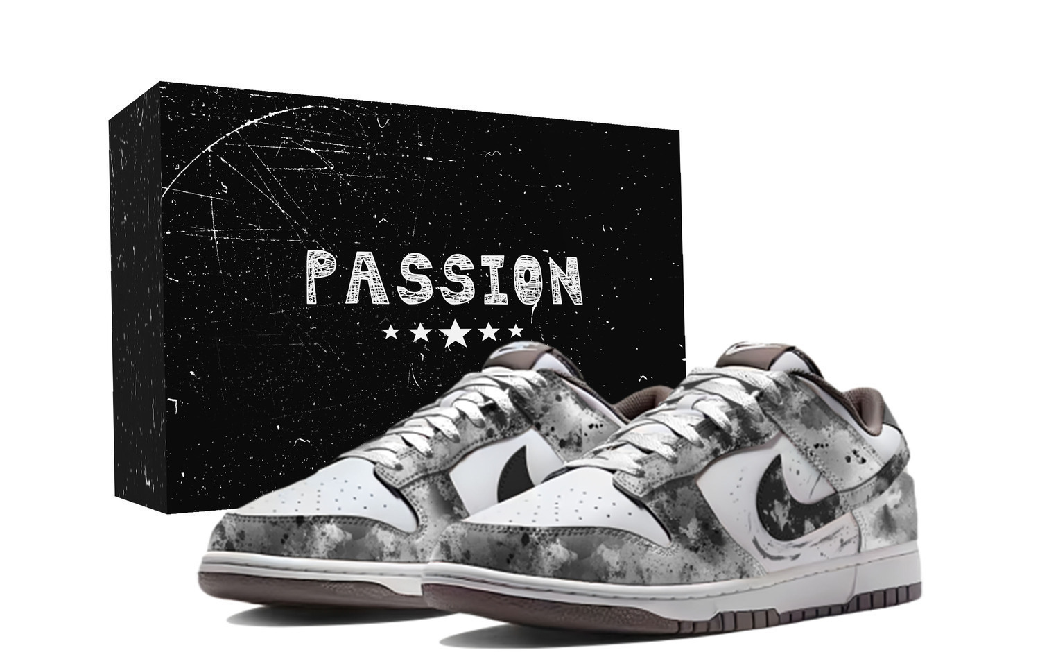 

Nike Кроссовки для скейтбординга Dunk Galaxy Starry Sky с износостойким и противоскользящим покрытием, низкие, унисекс, серебристо-серый с белыми элементами