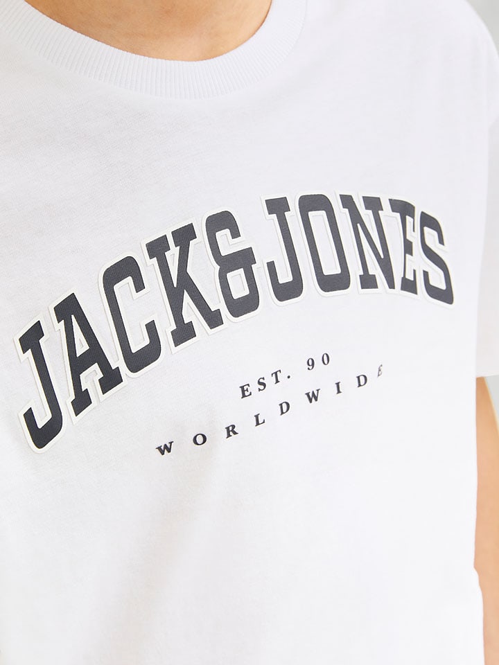JACK & JONES Junior Белая футболка "Калеб" — фото 4