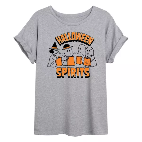 

Футболка Juniors' Peanuts Halloween Spirits большого размера Licensed Character, серый