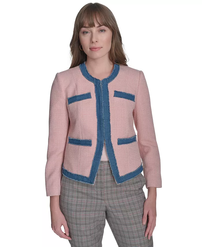 

Женский безворотниковый кардиган-блейзер с открытой полочкой Tommy Hilfiger, белый