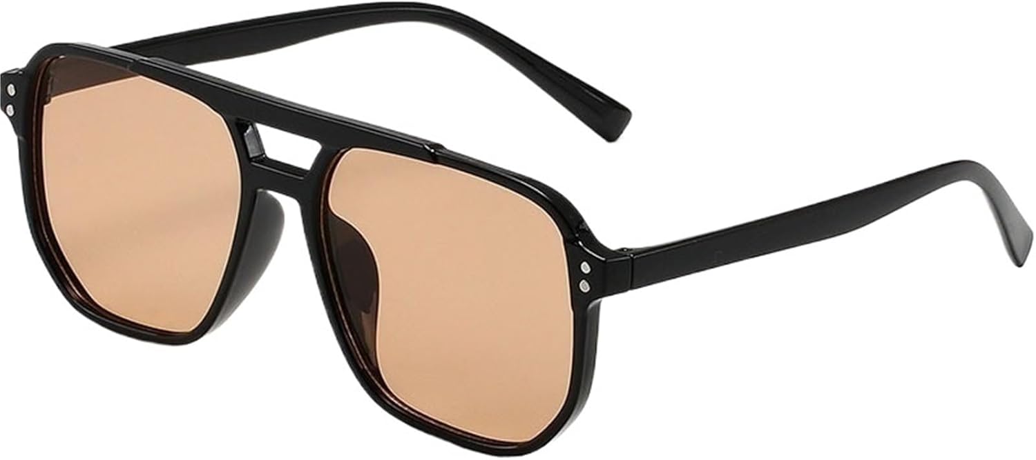 

Винтажные большие солнцезащитные очки для мужчин и женщин, квадратные солнцезащитные очки для мужчин и женщин, унисекс солнцезащитные очки с черными линзами (2) YCMGBH, 2