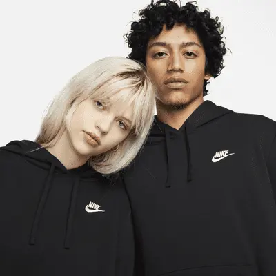 Худи Nike Sportswear Club Fleece, черный/белый — фото 4