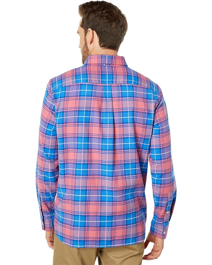 

Рубашка Vineyard Vines Classic Fit Plaid Island Twill Shirt, цвет Lobster Reef