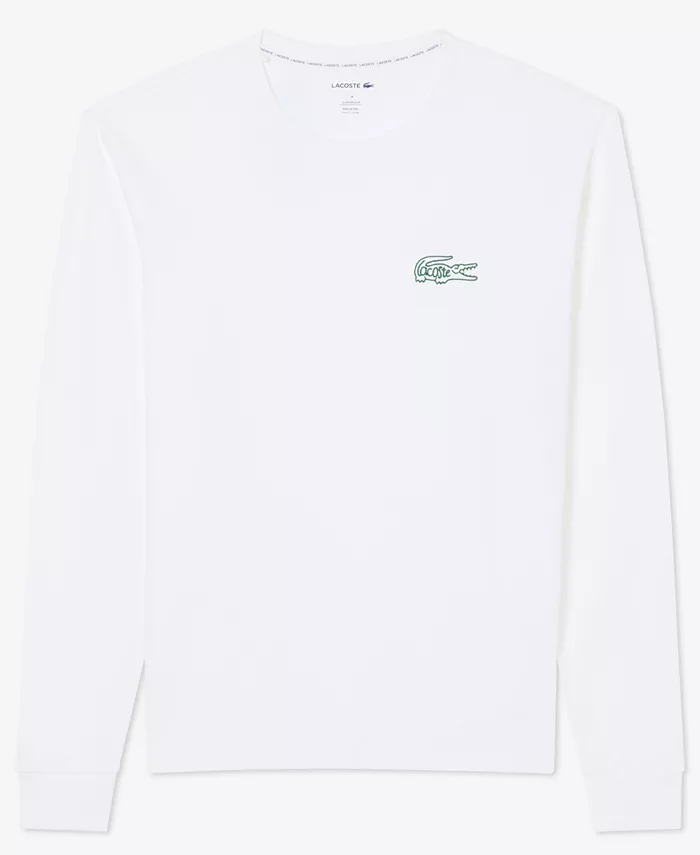 

мужская термофутболка с длинным рукавом Small Croc Lacoste, белый