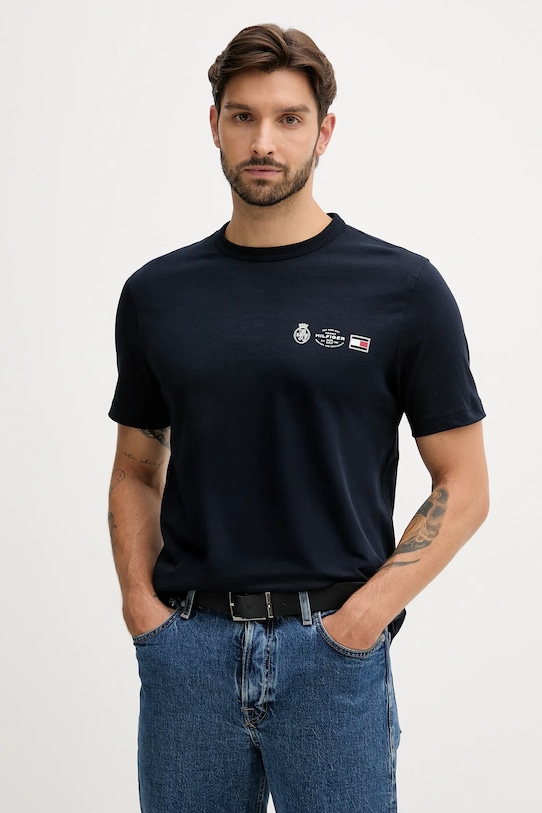 

Хлопковая футболка Tommy Hilfiger, темно-синий