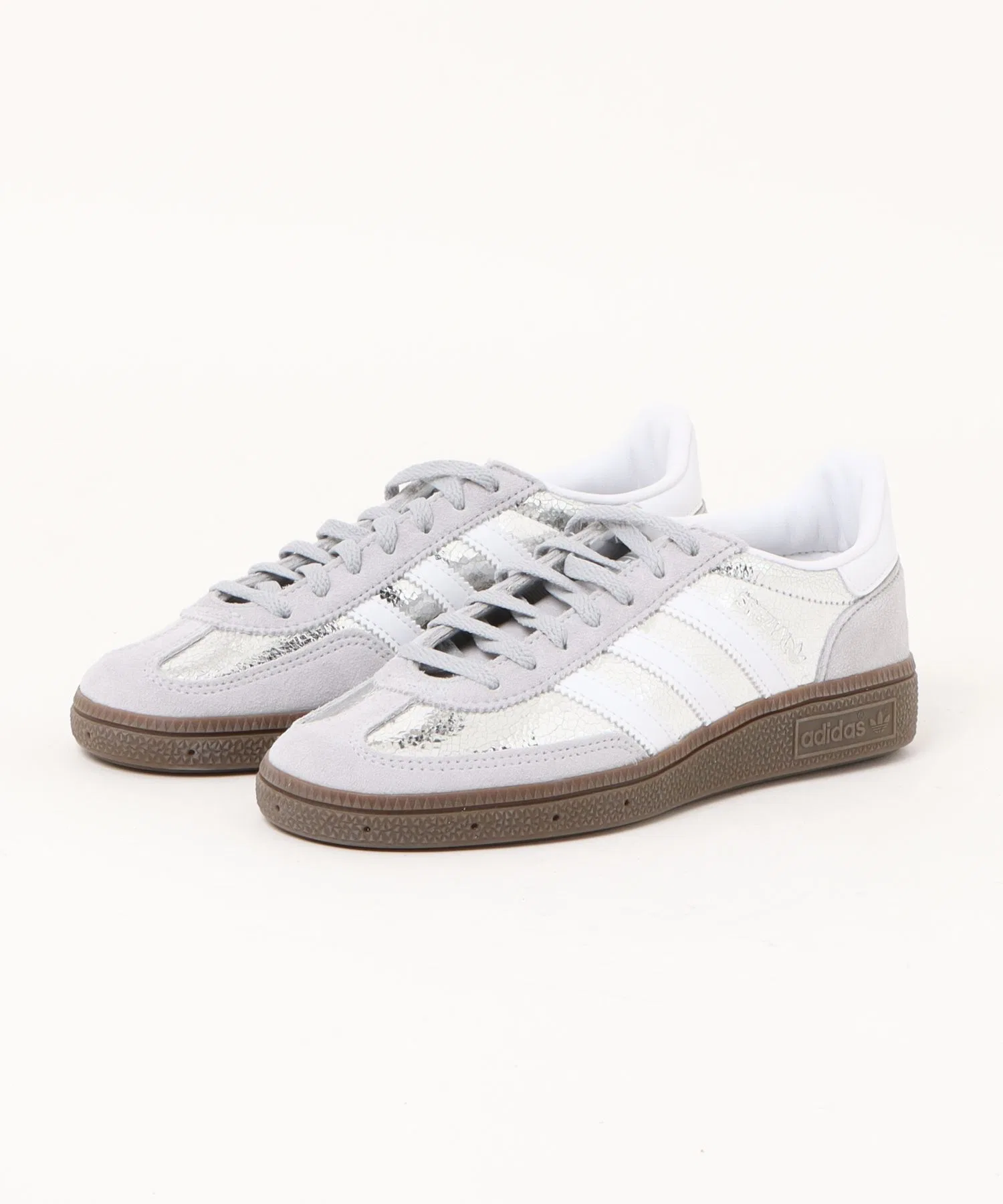 Мужские кроссовки adidas HANDBALL SPEZIAL из натуральной кожи серебряные