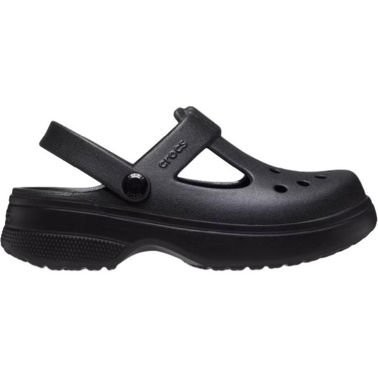 Сандалии детские, противоскользящие, износостойкие, низкие Crocs, черный — фото 2