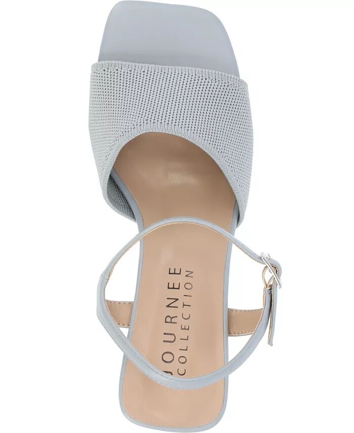 Женские босоножки Evylinn Knit Block Heel Dress Sandals Journee Collection, синий — фото 4