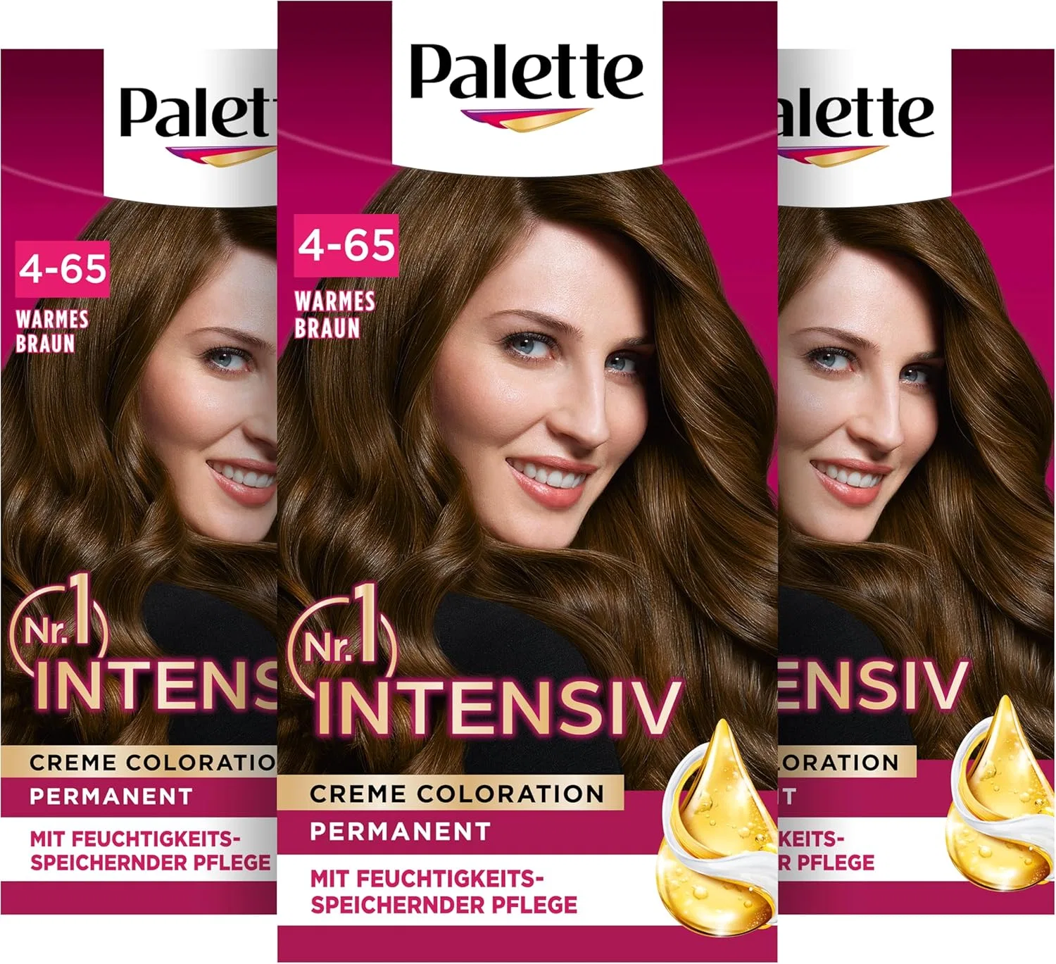 Стойкая крем-краска для волос Palette Intensive 4-65 ослепительный коричневый (3 x 115 мл) Palette, Brown