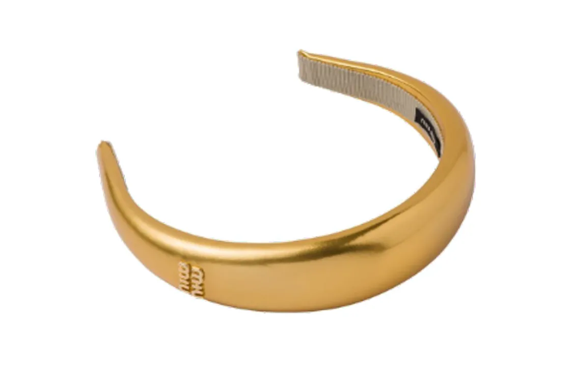 MIU MIU Тканевая повязка на голову женская Gold — фото 3