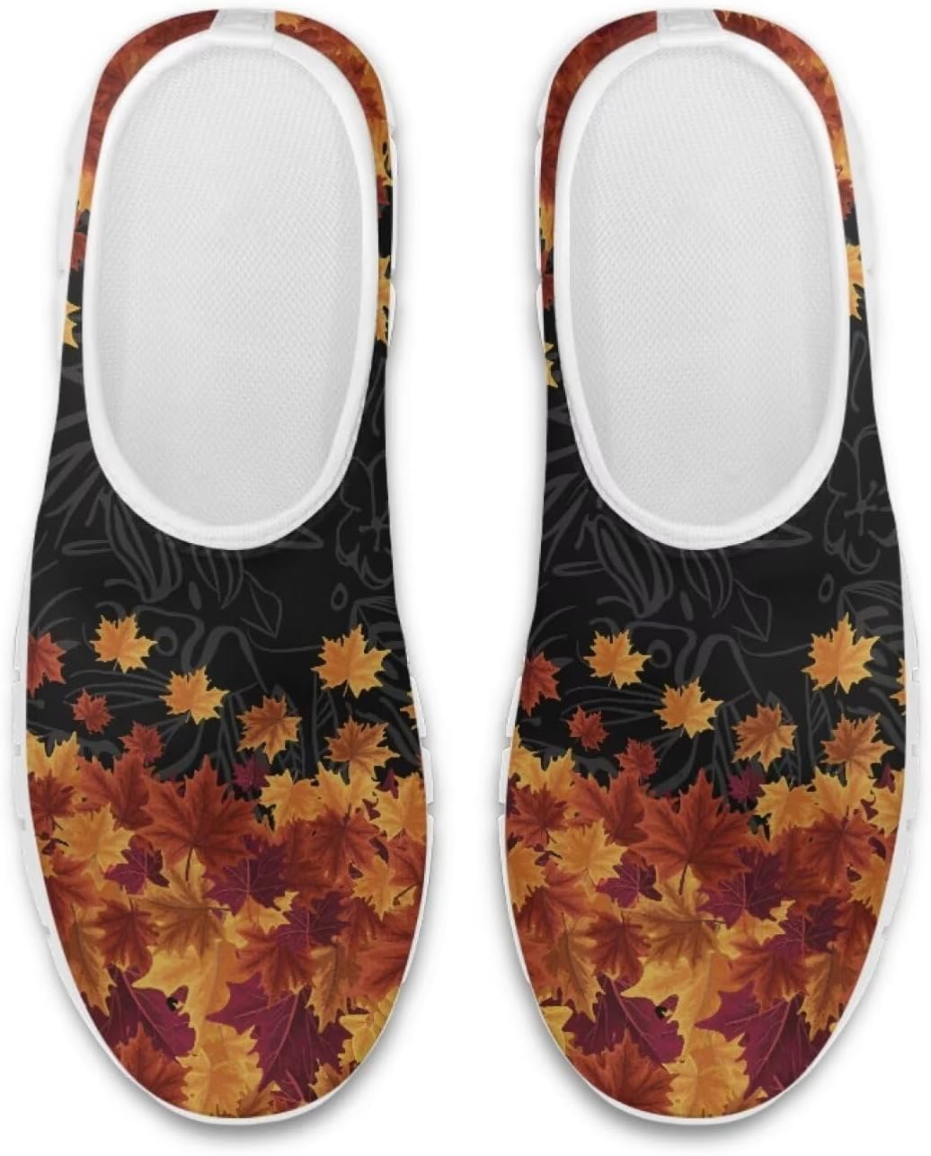 

Кроссовки Belidome Slip On Clipper для женщин и мужчин, прогулочные сетчатые кеды с мягкой нескользящей подошвой, Maple Leaves