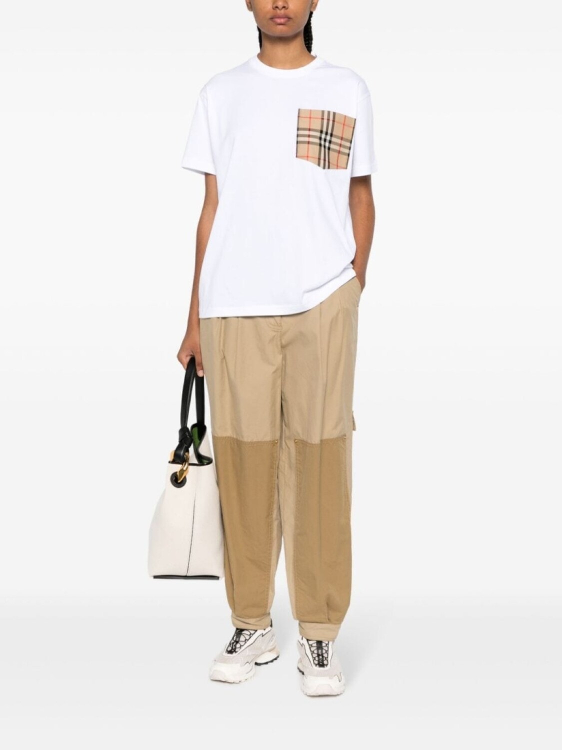 Футболка Burberry с короткими рукавами, контрастный карман, белый — фото 2