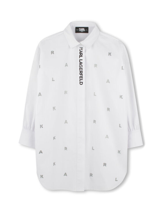 

Свободный крой платья-рубашки Z30463 D Karl Lagerfeld Kids, белый
