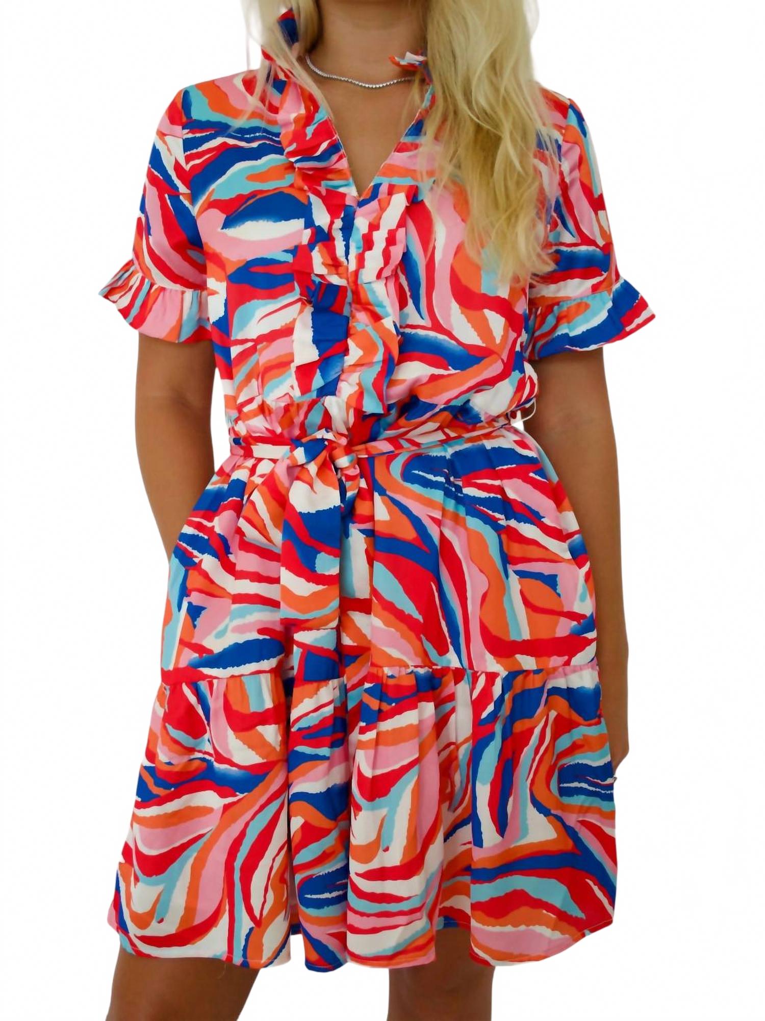 

Платье Kyla Colorful Swirl в разноцветном принте Jade, мультиколор