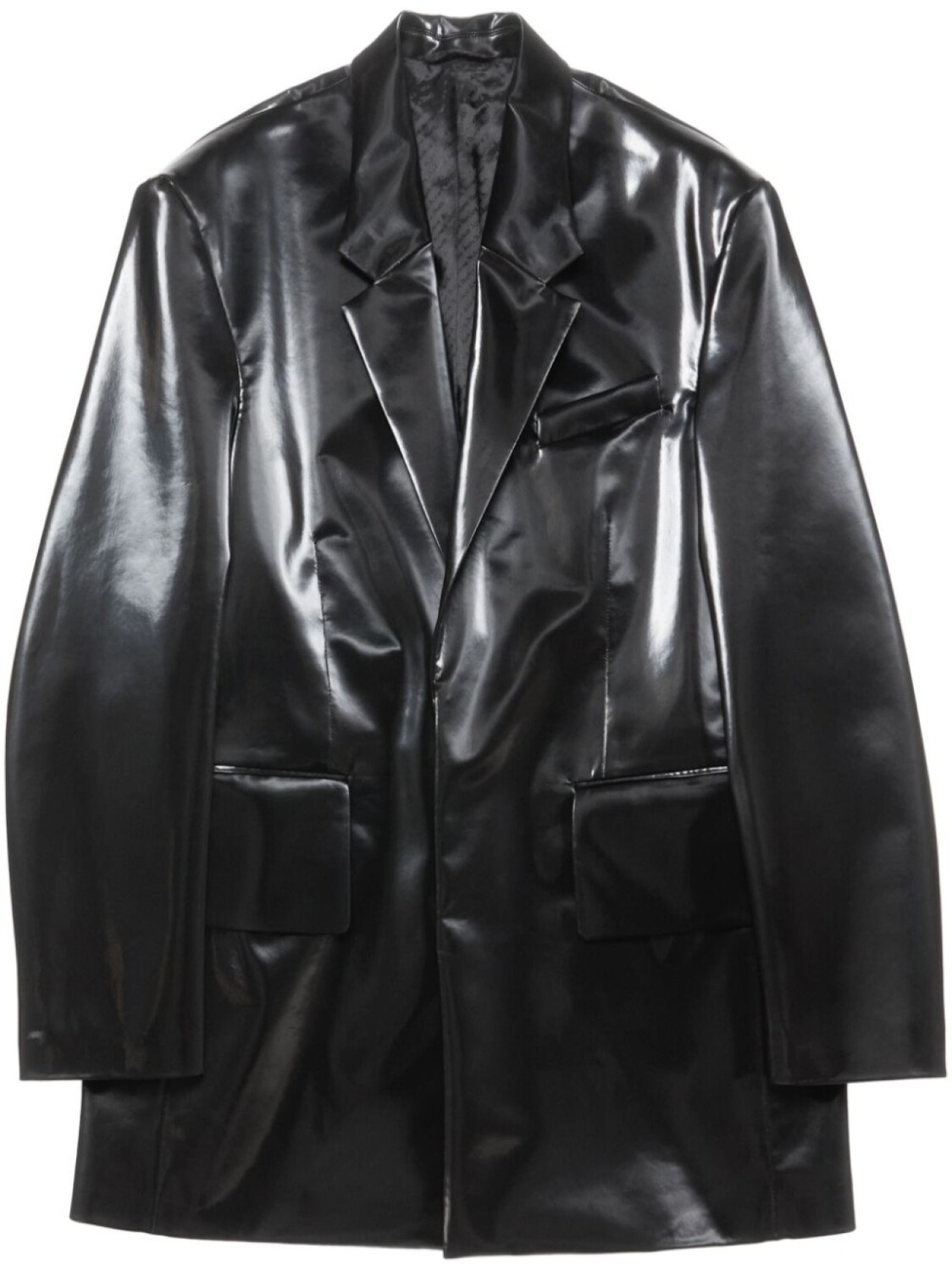 

Однобортное блестящее пальто Acne Studios, черный