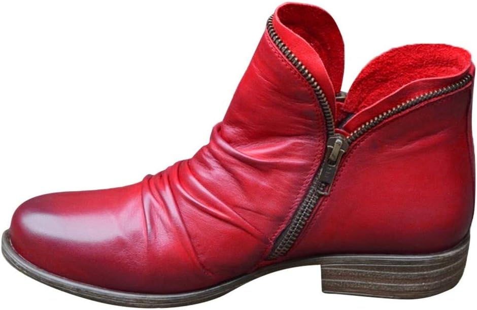 

Женские ботильоны Hbeylia в стиле ковбойских сапог, винтажные, модные, с драпировкой из кожи, V-образным вырезом, массивным низким каблуком, красный