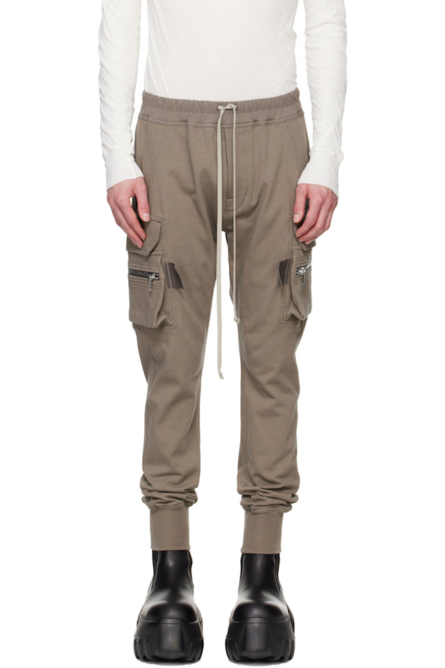 

Голливудские мегакарго штаны Mastodon Rick Owens, цвет dust