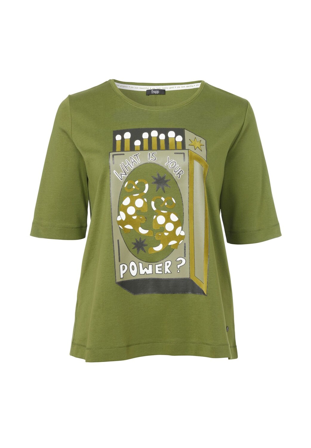 

Футболка Молодёжная футболка с графическим мотивом Frapp, цвет Moss Multicolor