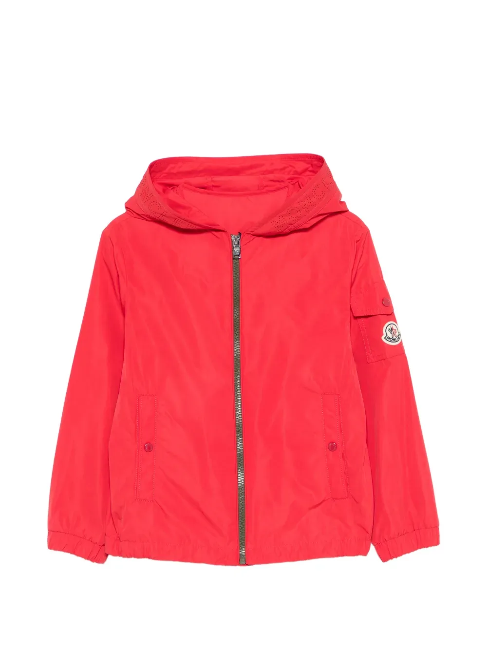 Куртка с капюшоном и карманами Moncler Enfant, красный