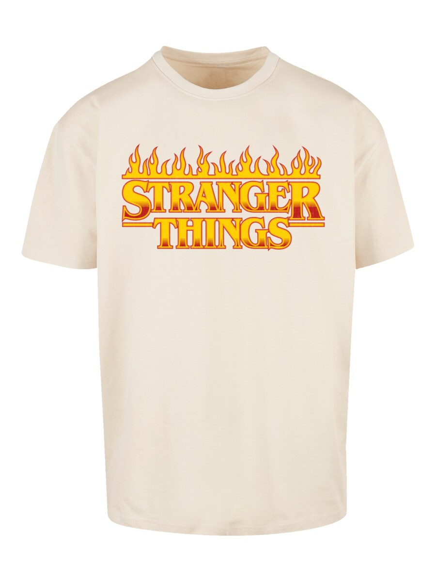 

Рубашка F4NT4STIC Stranger Things Fire Logo Netflix TV Series, светло-бежевый