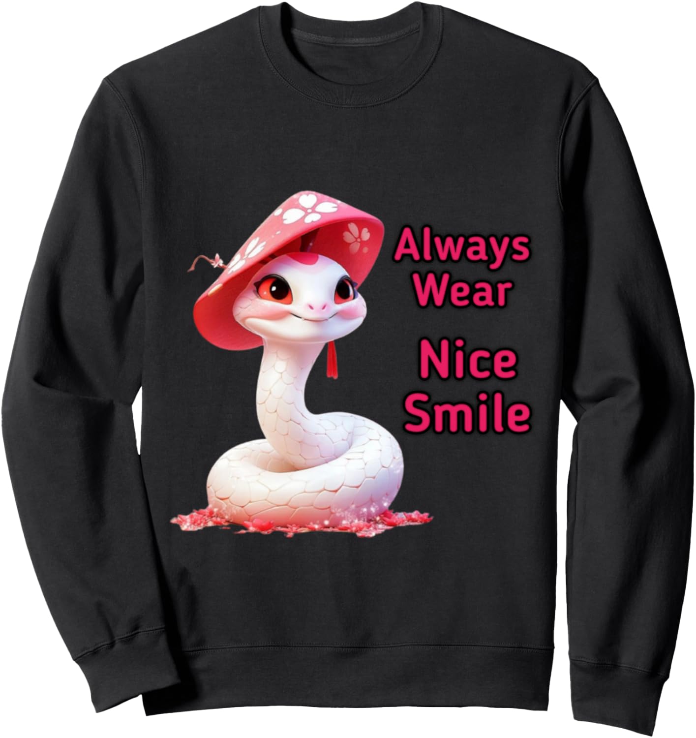 

Толстовка с изображением смеющейся розовой змеи Smiling Snake Apparel.