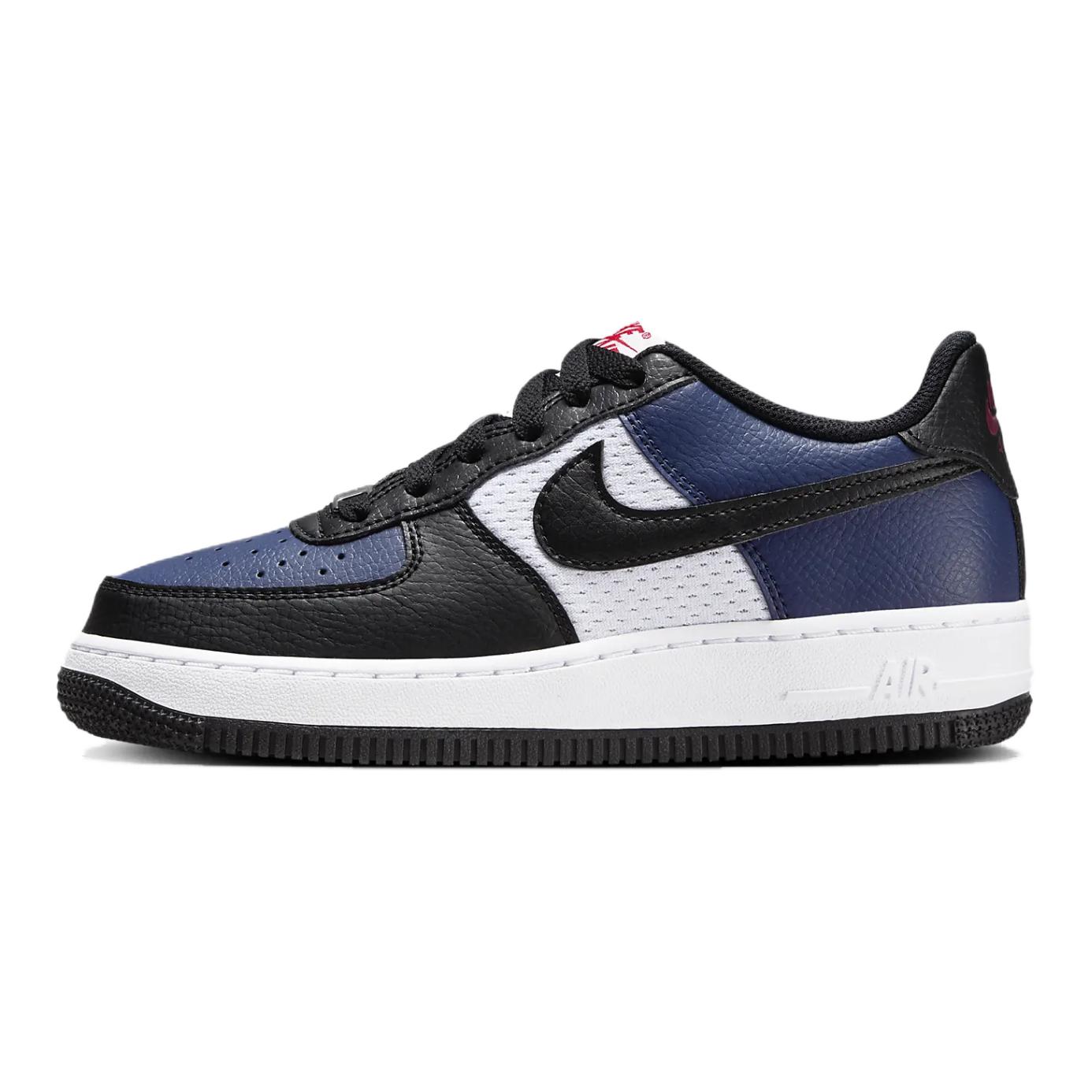 

Nike Детские кроссовки для скейтбординга Air Force 1 с низким верхом, устойчивые к истиранию, цвет: синий, белый, черный