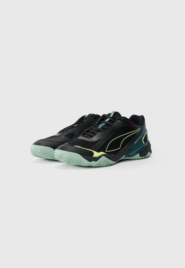 Гандбольные кроссовки solarstrike 4 Puma, Black/Green/Fizzy Light/Light Moss — фото 2