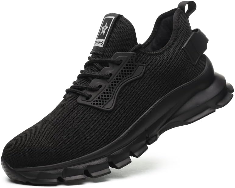 

Мужские кроссовки с стальным носком, легкие кеды, удобные строительные защитные кроссовки, неразрушимая рабочая обувь, пуленепробиваемые Pilluren, Black Out