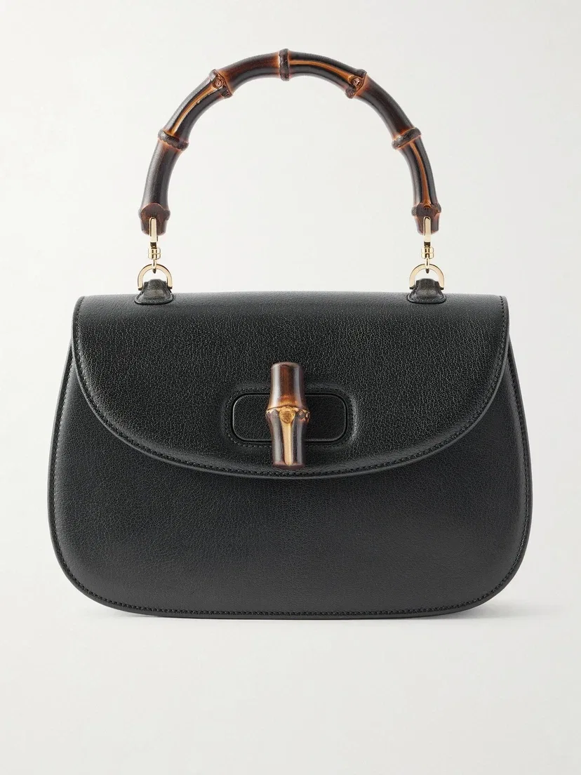 Клатч Bamboo 1947 из кожи среднего размера GUCCI, черный