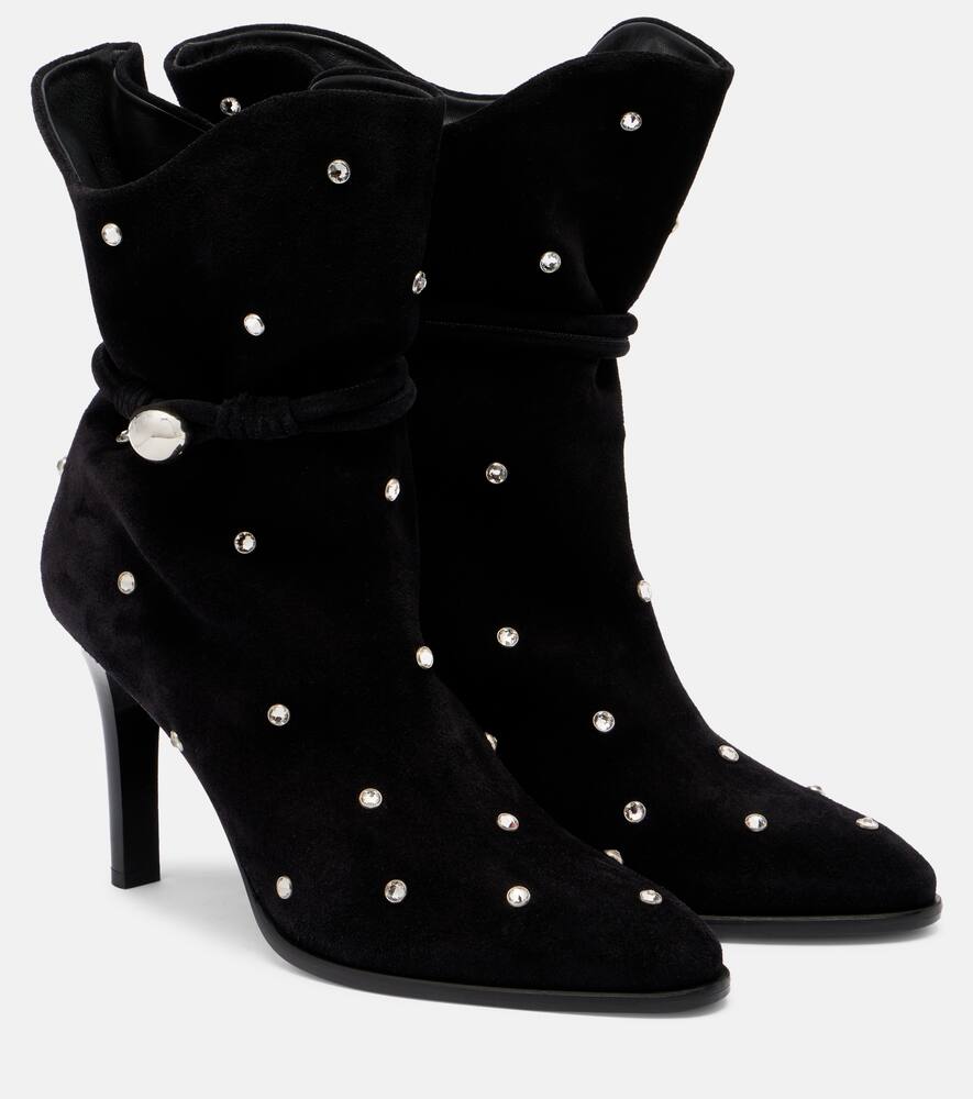Lolya 90 ботинки щиколотка из замши с декором Isabel Marant, Black