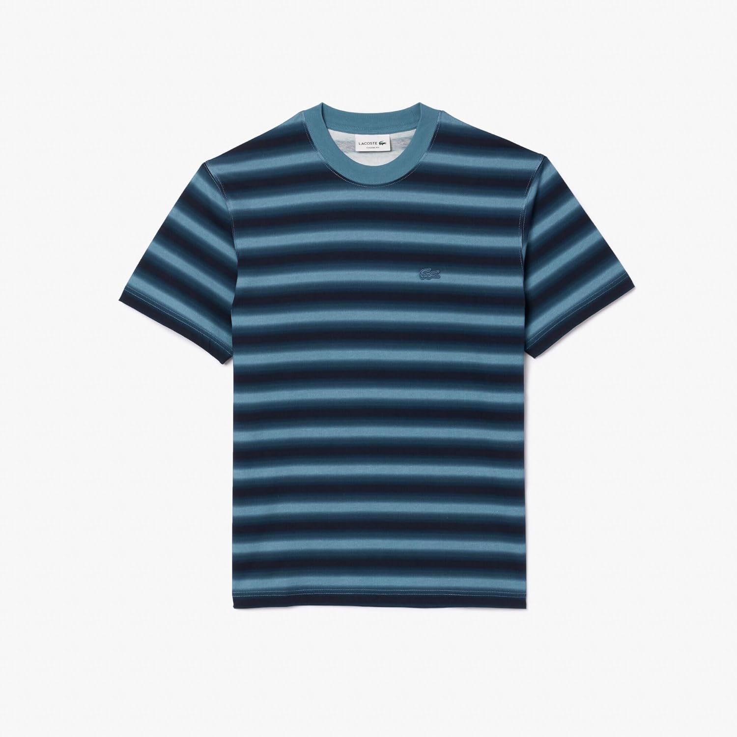 Мужская футболка LACOSTE в градиентную полоску, темно-синий — фото 3