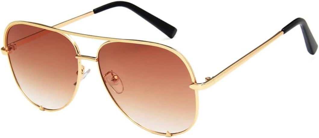 

Солнцезащитные очки с защитой UV400 | Увеличенные металлические петли | Для женщин и мужчин | Для занятий спортом на открытом воздухе и вождения DSVIGF, Gold Gradient Tea