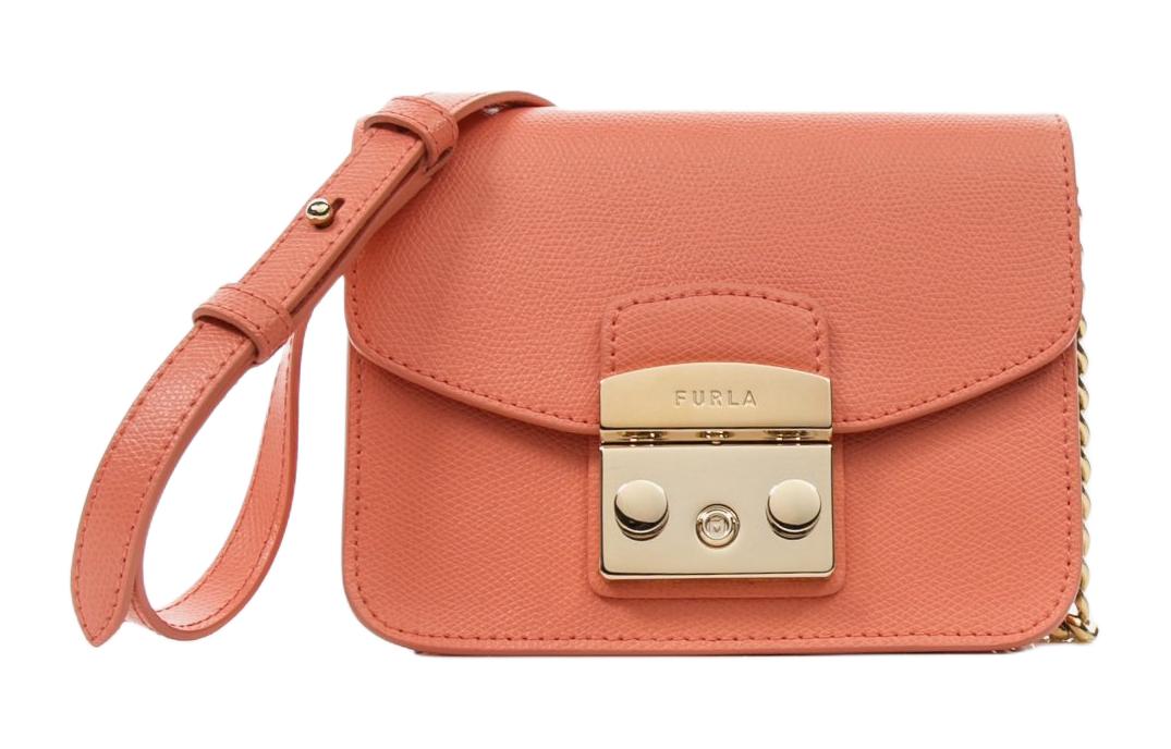 

Furla Метрополис коллекция кожаная сумка через плечо миниатюрная женская розовая