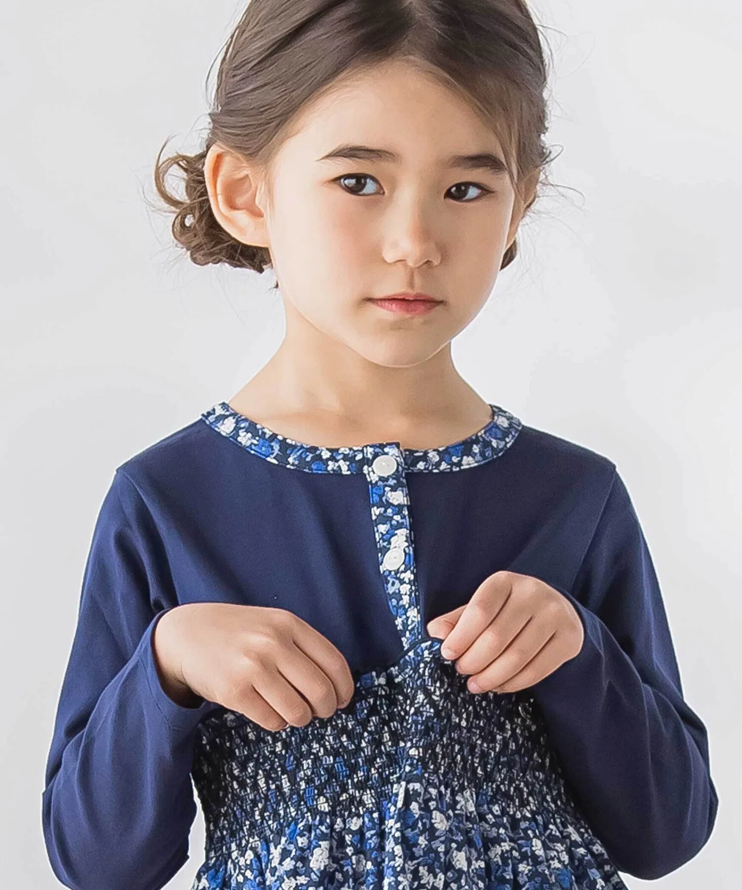 Детское платье BeBe Petits Pois Vert с длинным рукавом и цветочным принтом — фото 3