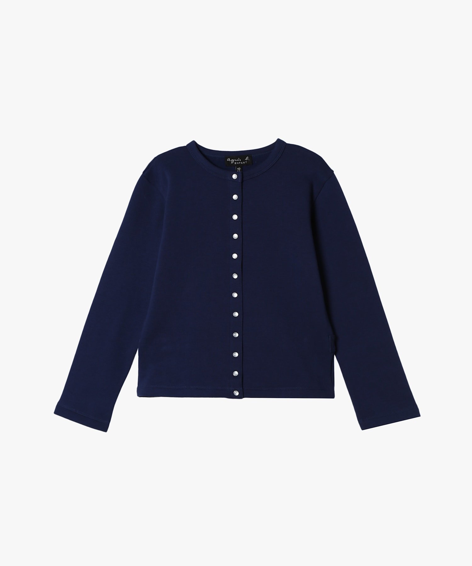 Детский хлопковый кардиган с длинными рукавами из меланжевой ткани Agnes b. ENFANT, Navy