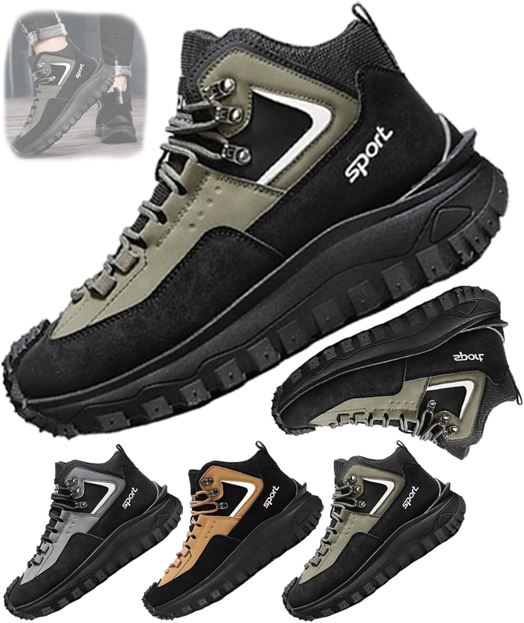 

Мужские ботинки ортопедические, с противоскользящей подошвой, ударопрочные, с широкой носочной частью и поддержкой свода стопы, защитные походные туфли, модные кроссовки, спортивные, удобные, повседневные Generic, зеленый