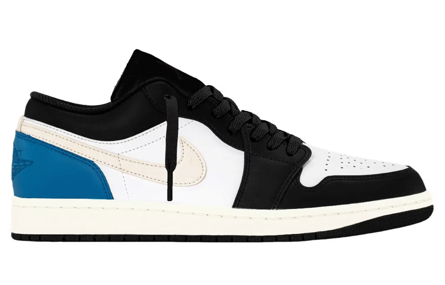 Jordan Кроссовки Air 1 Abrasion Resistant Breathable Low top Vintage Basketball Shoes Unisex Black White Blue — фото 3