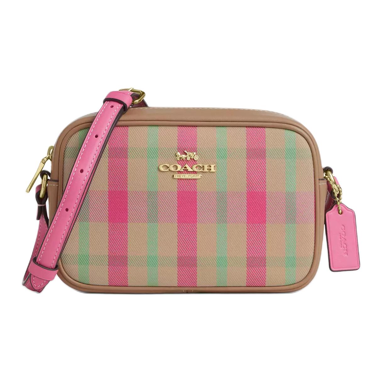 

COACH Джейми Жаккард Сумка через плечо мини женская розовая разноцветная