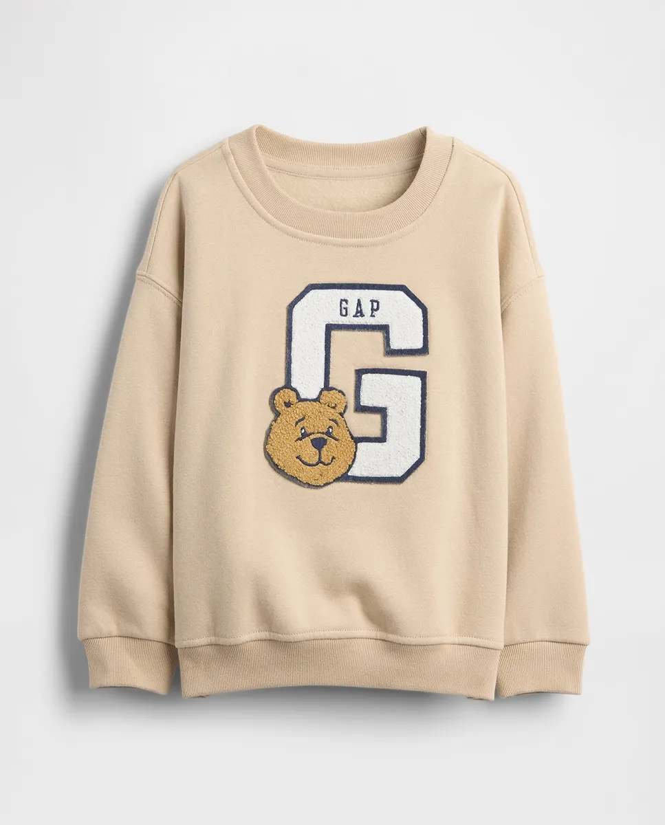 

Детская толстовка Vintage Soft Varsity Bear Gap, бежевый