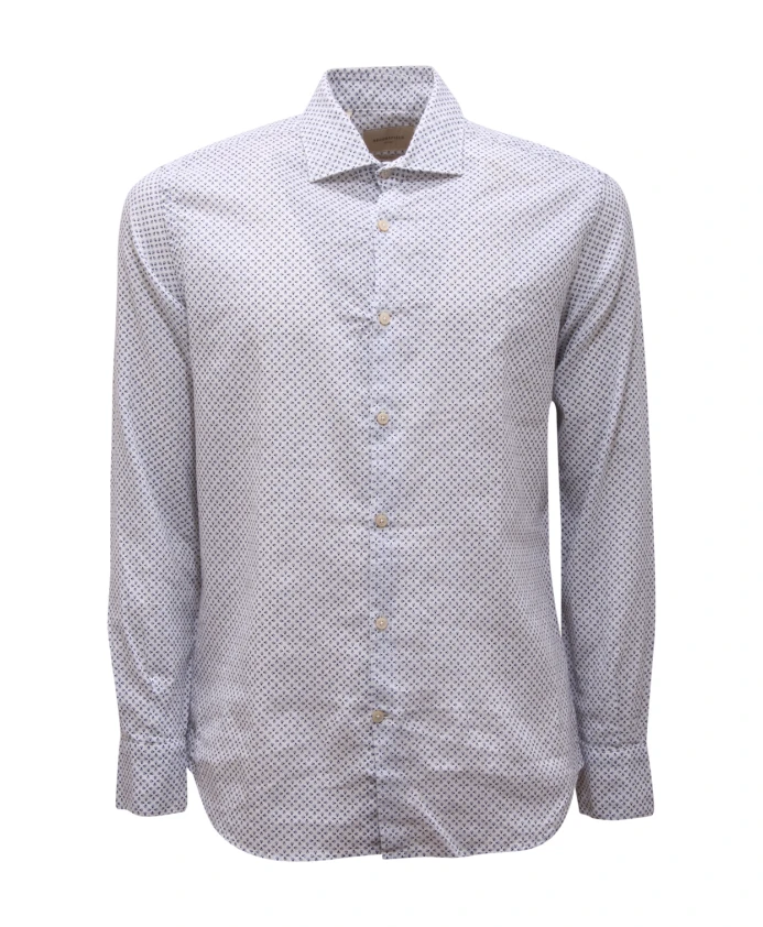 

Рубашка приталенного кроя из льна и хлопка Brooksfield, белый