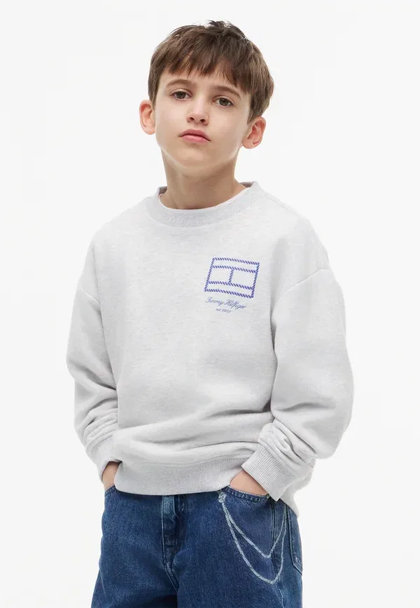 Толстовка Tommy Hilfiger с графическим принтом, цвет светло-серый меланж