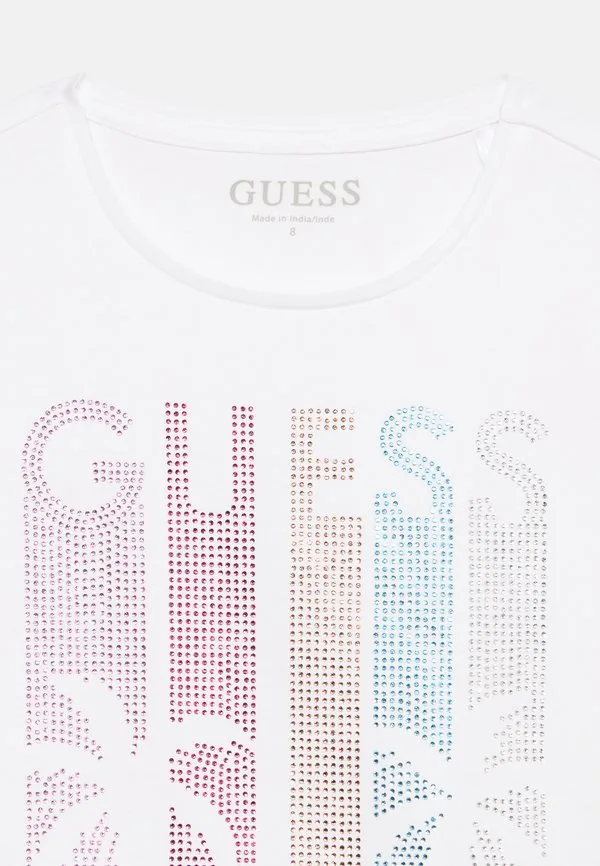 Детская футболка миди свободного кроя с принтом Guess, Pure White — фото 4
