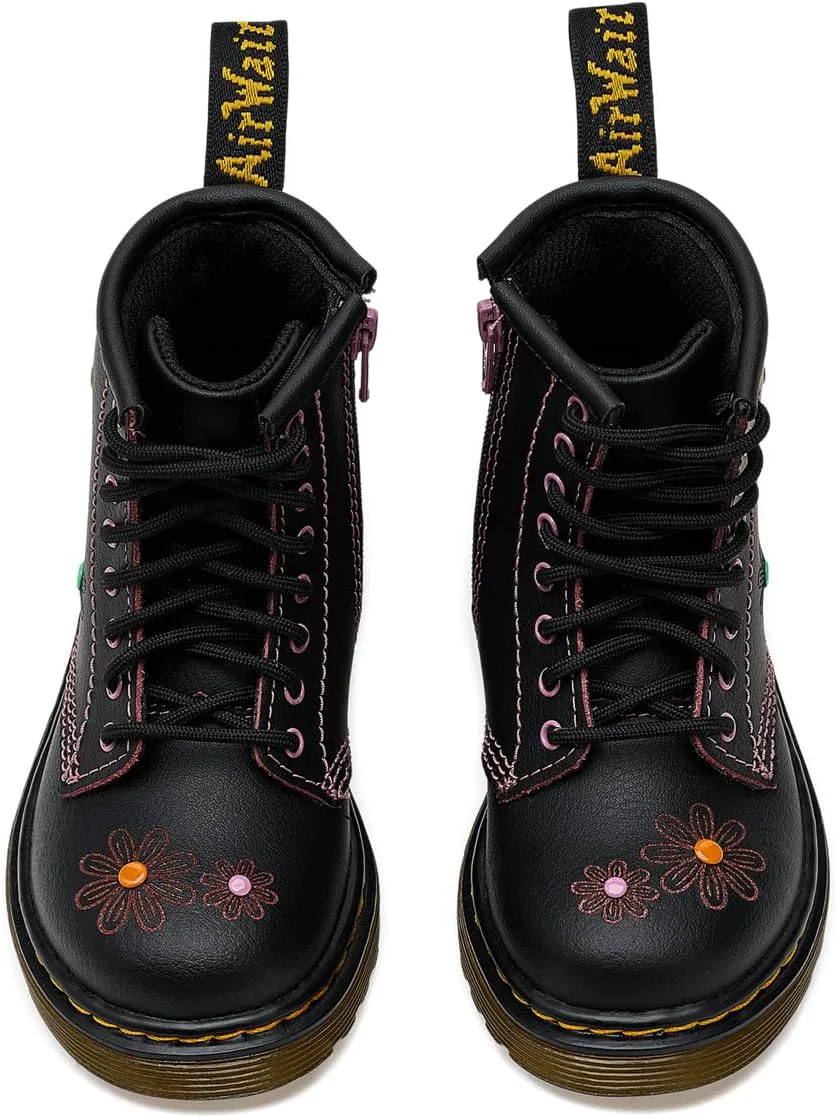 Ботинки Dr. Martens 1460 унисекс для детей (малыши), черный/розовый — фото 2