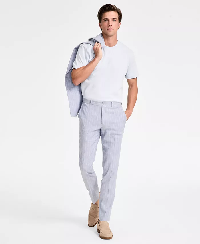 

Мужские облегающие льняные брюки Calvin Klein, синий