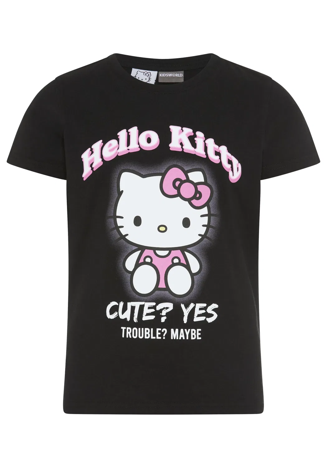 Футболка с принтом Hello Kitty Kidsworld, черный