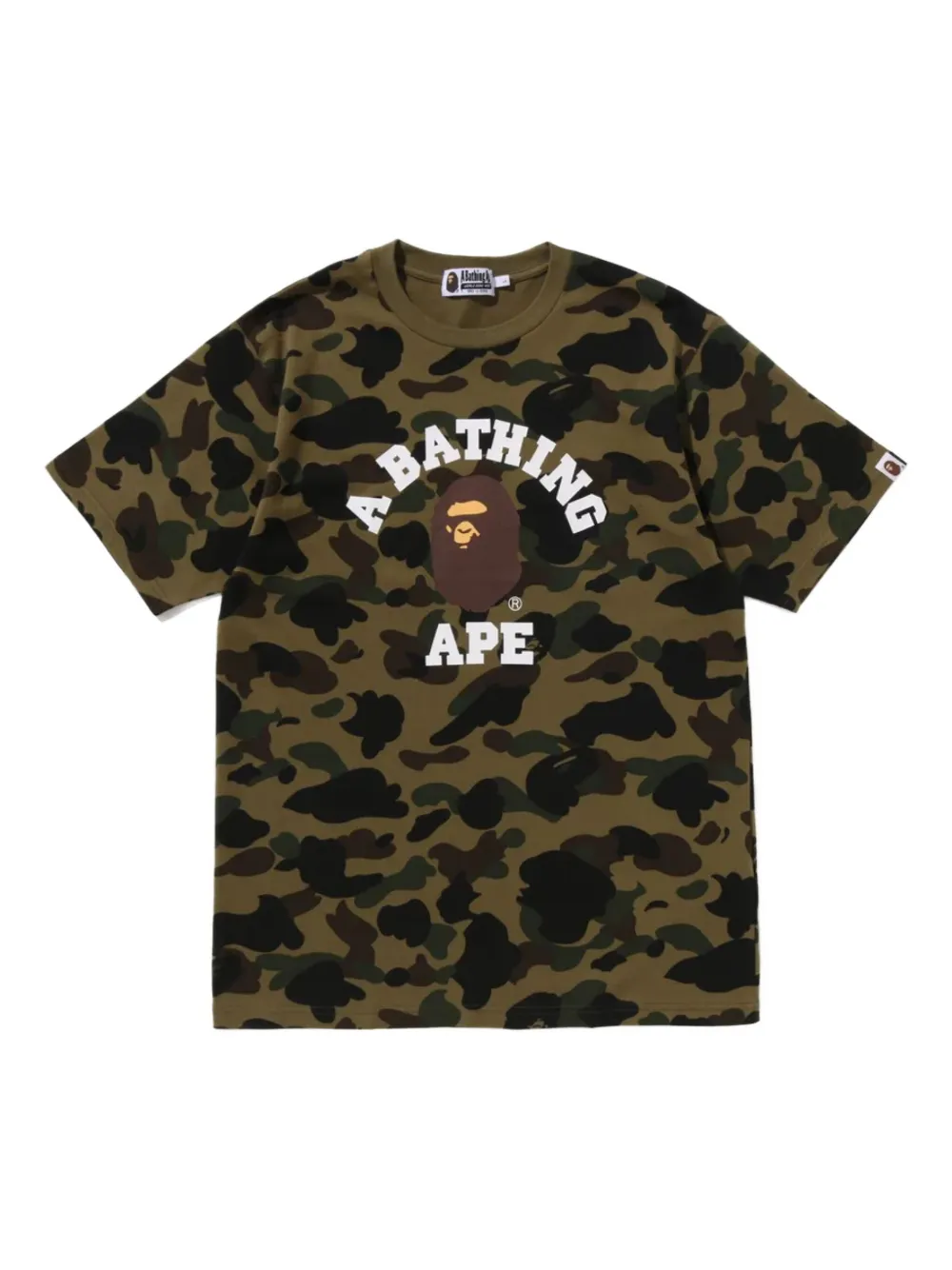 Футболка с логотипом и камуфляжным принтом A Bathing Ape, зеленый