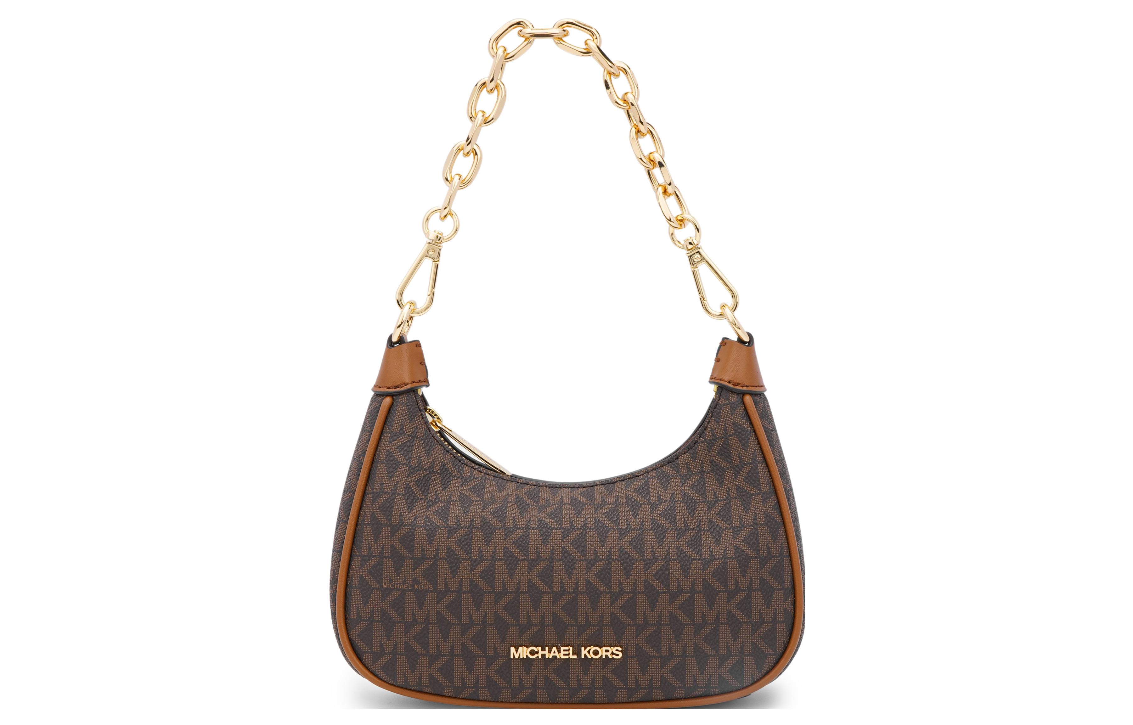 

MICHAEL KORS Сумка-клатч из холста с кожей, женская, через плечо, коричневого цвета