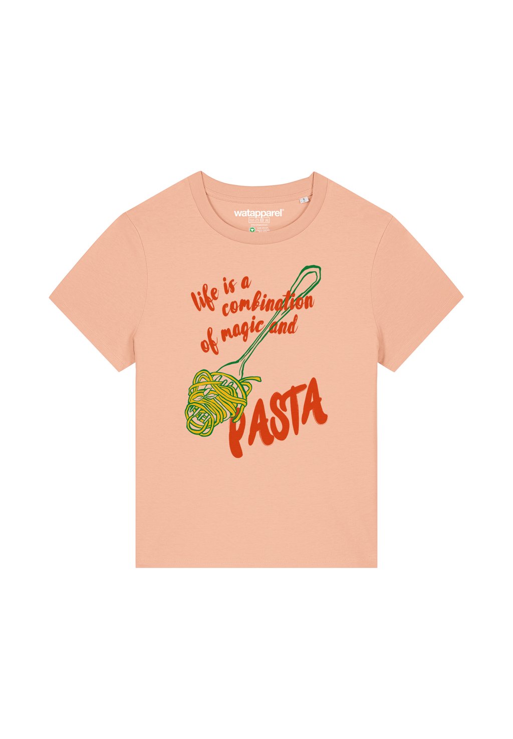 

Футболка с принтом MAGIC AND PASTA watapparel, светло-розовый