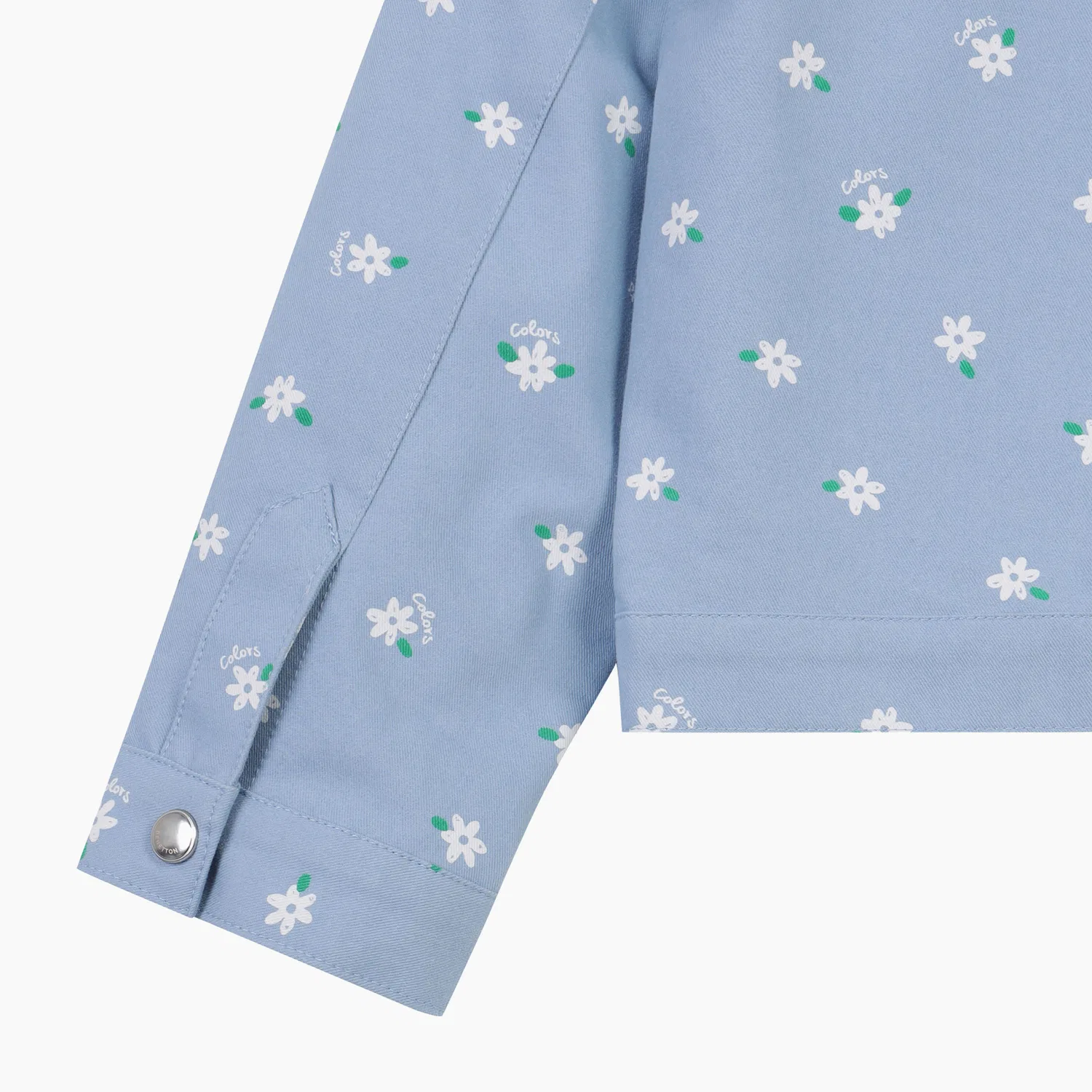 Детская джинсовая куртка Daisy Garden, синяя, от Benetton Kids — фото 4